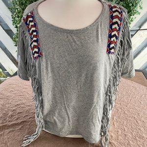Denim & Supply Fringe top with beads!
